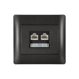   Rhyme számítógép hálózati dupla aljzat grafit metál Elmark