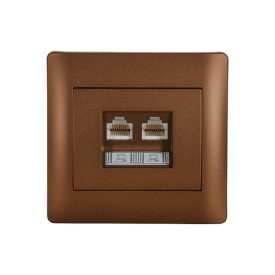   Rhyme számítógép hálózati dupla aljzat kávé metál Elmark