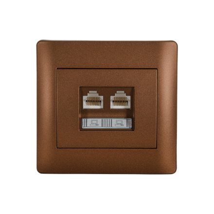 Rhyme számítógép hálózati dupla aljzat kávé metál Elmark