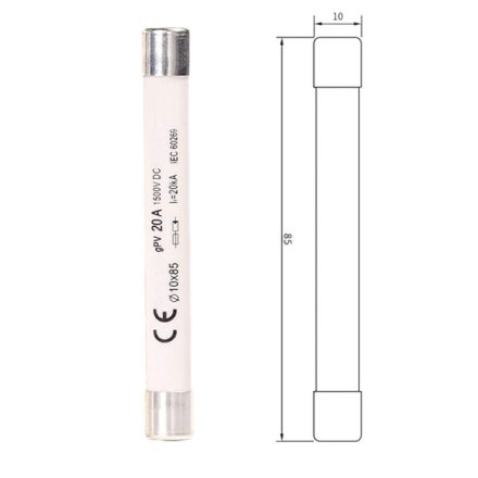 Biztosíték 10X85 16A 1500VDC Elmark