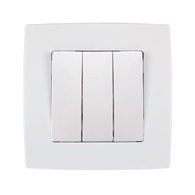 City hármas egy pólusú kapcsoló fehér Elmark