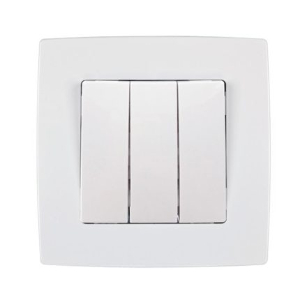 City hármas egy pólusú kapcsoló fehér Elmark