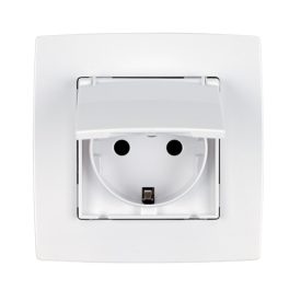   City német típusú dugalj vízálló fedéllel fehér Elmark