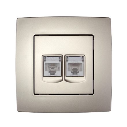 City dupla számítógép aljzat RJ45 pezsgő metál Elmark