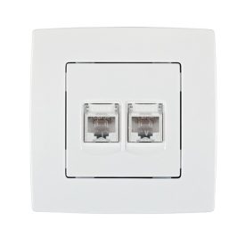 City telefon RJ11 + számítógép aljzat RJ45 fehér Elmark