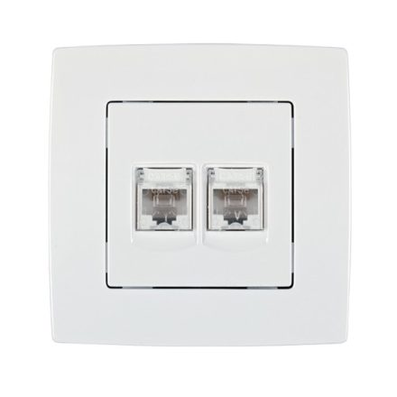 City telefon RJ11 + számítógép aljzat RJ45 fehér Elmark