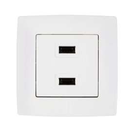 City 2X USB aljzat fehér Elmark