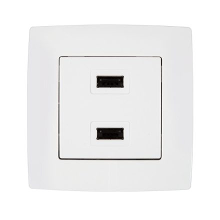 City 2X USB aljzat fehér Elmark