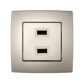 City 2X USB aljzat pezsgő metál Elmark