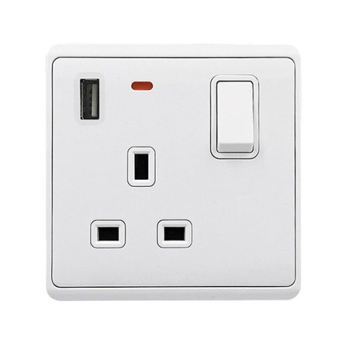London dugalj 2P kapcsolóval, jelzőfénnyel és USB-vel fehér Elmark