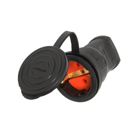 Gumi dugalj 16А 2Р+Е fekete Elmark