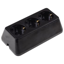 Hármas elosztó vezeték nélküli fekete Elmark