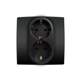 City német típusú dupla dugalj antracit Elmark