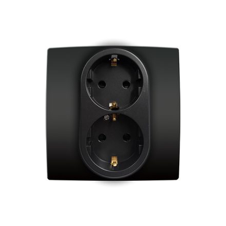 City német típusú dupla dugalj antracit Elmark