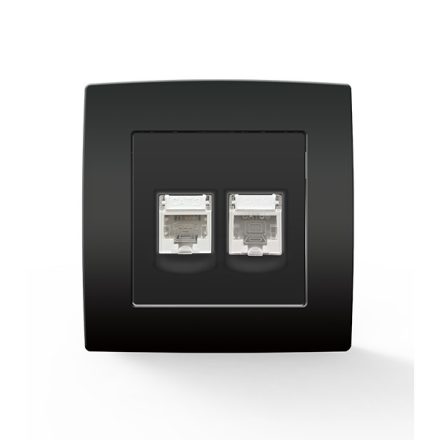 City telefon RJ11 + számítógép aljzat RJ45 antracit Elmark