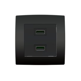 City 2X USB aljzat antracit Elmark