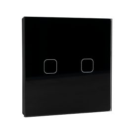   WI-FI okos érintőképernyős EU 2 GANG 1 WAY kapcsoló fekete Elmark