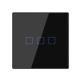   WI-FI okos érintőképernyős EU 3 GANG 1 WAY kapcsoló fekete Elmark