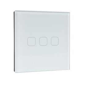   WI-FI okos érintőképernyős EU 3 GANG 1 WAY kapcsoló fehér Elmark