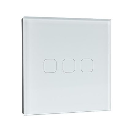WI-FI okos érintőképernyős EU 3 GANG 1 WAY kapcsoló fehér Elmark