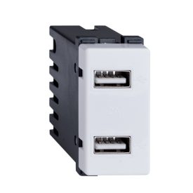 Lecce USB dupla aljzat fehér Elmark