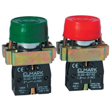 Ipari nyomógomb EL2-BP 42 NC PIROS IP65 Elmark