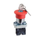 Gombafejes nyomógomb TYPE EL2-BS 142 NO+NC kulccsal Elmark