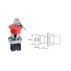 Gombafejes nyomógomb TYPE EL2-BS 142 NO+NC kulccsal Elmark