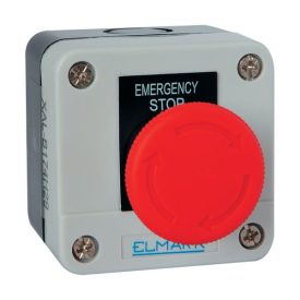 Gombafejes nyomógomb B174 1NC IP44 PIROS Elmark