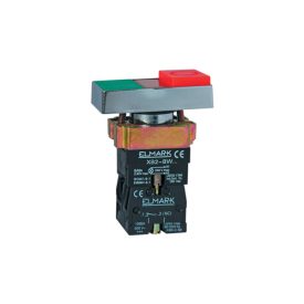   Dupla nyomógomb EL2-BW 8475 230V piros + zöld gomb + LED fény Elmark