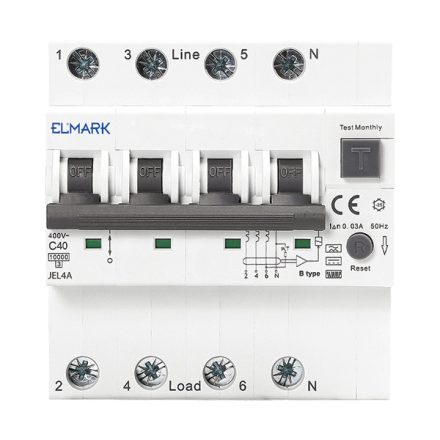 Elektronikus áramvédő kapcsoló JEL4A 6kA 4P 16A/30mA Elmark