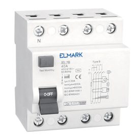 Áramvédő kapcsoló JEL7B 10kA 4P TYPE B 40A/30mA Elmark