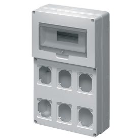 Ipari elosztó függőleges 6 dugalj 12 modul Elmark