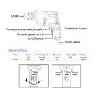 EL-D10 fúró 10mm 500W Elmark