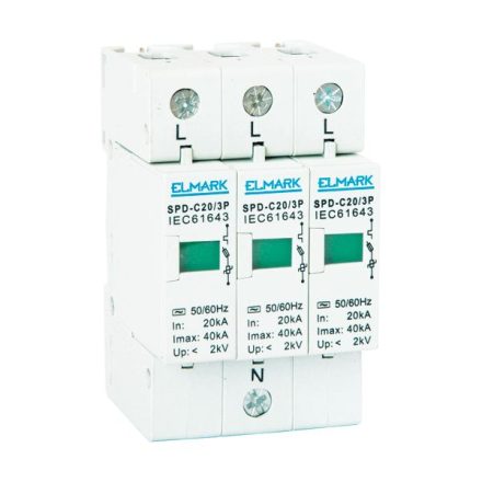 Túlfeszültség levezető SPD-B40/3P In 40kA Elmark