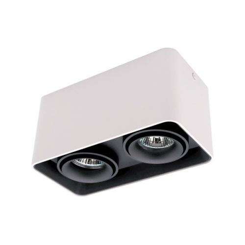 Spot lámpatest 2XGU10 négyzet billenthető fehér/fekete Elmark