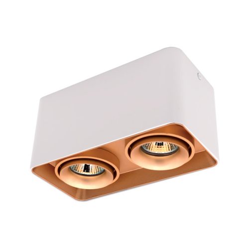 Spot lámpatest 2XGU10 négyzet billenthető arany/fehér Elmark