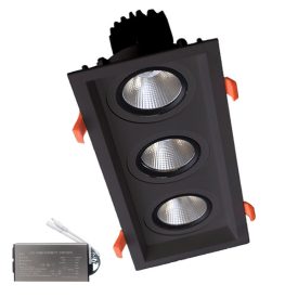  3X15W 4000K IP44 230V fekete LED mélysugárzó inverterrel Elmark