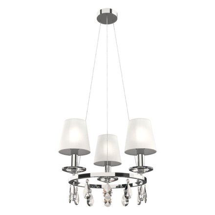 Barbara csillár 3XE14 fehér/króm Elmark