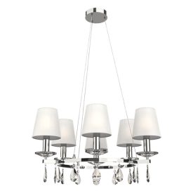 Barbara csillár 6XE14 fehér/króm Elmark