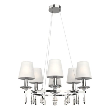 Barbara csillár 6XE14 fehér/króm Elmark