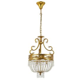 Frederick csillár 3XE14 sárgaréz/kristályok Elmark