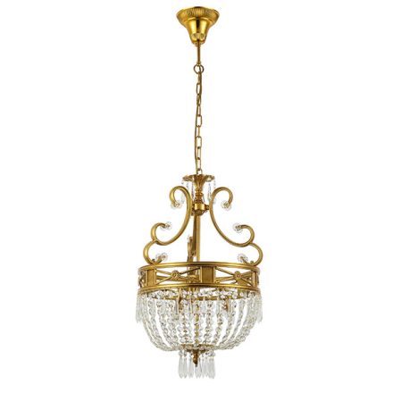 Frederick csillár 3XE14 sárgaréz/kristályok Elmark