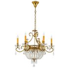 George csillár 9XE14 sárgaréz/kristályok Elmark