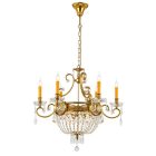 George csillár 9XE14 sárgaréz/kristályok Elmark