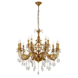 Herald csillár 15XE14 sárgaréz/kristályok Elmark