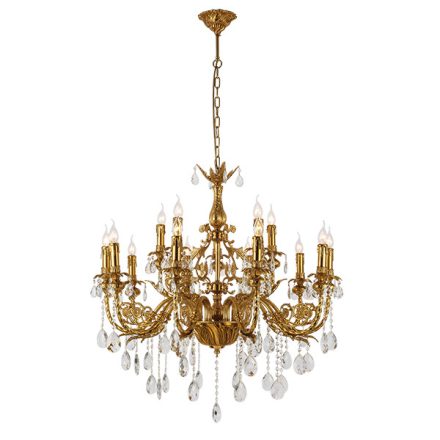 Herald csillár 15XE14 sárgaréz/kristályok Elmark