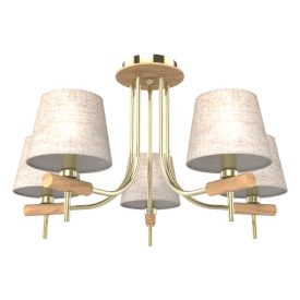 Jonas csillár 5XE14 bézs/arany Elmark