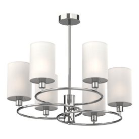 Lukas csillár 6XE14 fehér/króm Elmark