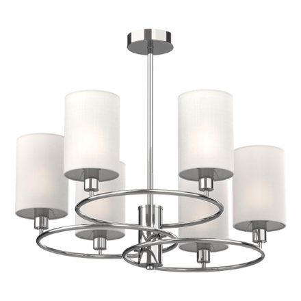 Lukas csillár 6XE14 fehér/króm Elmark